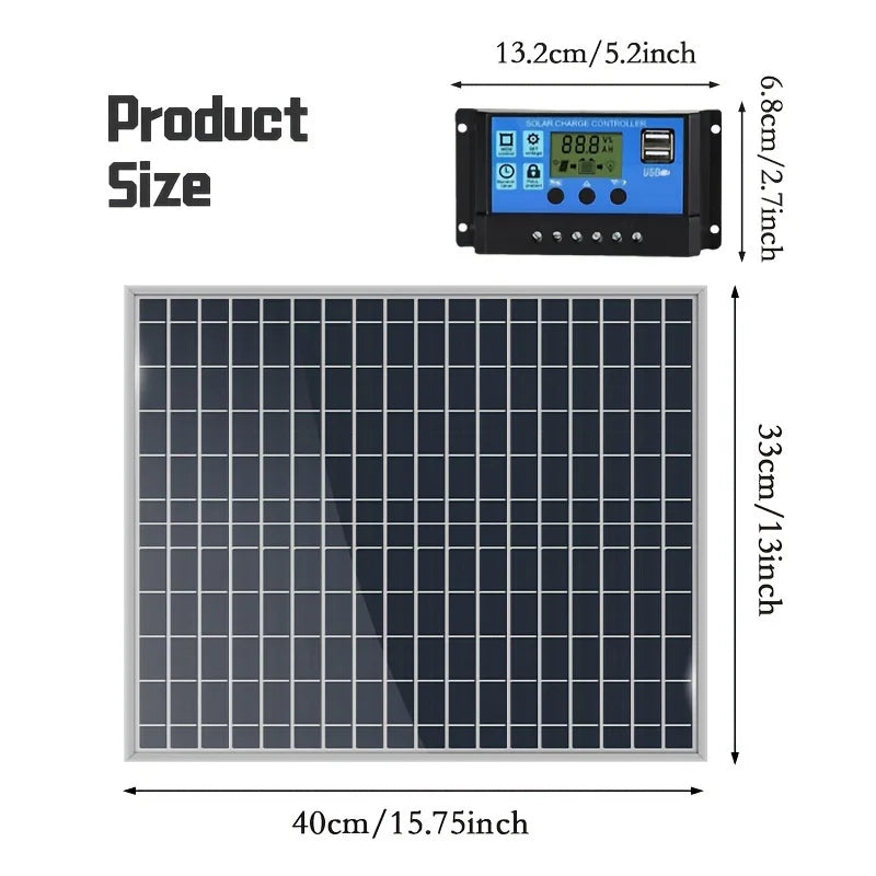 500W 12V Solar Panel Photovoltaic Power Bank Kit 100A Controller Solar Plate for Home/Camping/RV/Car Fast Battery Charger
